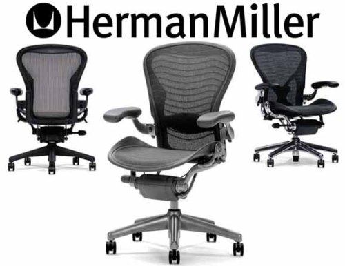 Aeron by Herman Miller - Aeron Basic Graphite Office Task Chair Size B (Classic Carbon Graphite) รูปที่ 5