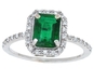 รูปย่อ 1.52Ct Emerald Cut Emerald and Diamond Ring in 10Kt White Gold(A Quality) ( MyTreasurez ring ) รูปที่2