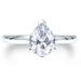 รูปย่อ Sterling Silver 925 Cubic Zirconia CZ Pear Shape Solitaire Ring - Women's Engagement Wedding Ring ( BERRICLE ring ) รูปที่2