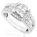 รูปย่อ 1 Carat Princess & Round Diamond Engagement Ring in 14kt White Gold ( Diamond-Me ring ) รูปที่1