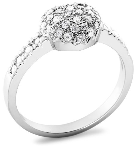 10k White Gold Pave Heart Ring (3/8 cttw, J-K Color, I2-I3 Clarity) ( Amazon.com Collection ring ) รูปที่ 3