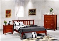 Thyme Eastern King Platform Bed w/ Dark Chocolate Finish plus 2-Drawer Set (Oak bed) รูปที่ 4