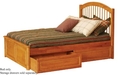 Twin Size Windsor Style Platform Bed with Raised Panel Footboard Caramel Latte Finish 
