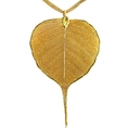 Heart Shaped 24K Gold Overlay Leaf Pendant on Multi Chain Necklace ( SuperJeweler pendant )