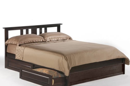 Thyme Eastern King Platform Bed w/ Dark Chocolate Finish plus 2-Drawer Set (Oak bed) รูปที่ 1