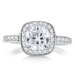 รูปย่อ Sterling Silver Ring Cushion Cubic Zirconia CZ Ring 2.56 ct.tw - Women's Engagement Wedding Ring ( BERRICLE ring ) รูปที่2