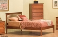 Full Size Platform Bed with Open Footrail Caramel Latte Finish 