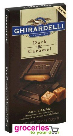 Ghirardelli Chocolate Bar, Dark Chocolate with Caramel, 3.5 oz (Pack of 6) ( Groceries To Your Door Chocolate ) รูปที่ 1