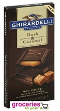Ghirardelli Chocolate Bar, Dark Chocolate with Caramel, 3.5 oz (Pack of 6) ( Groceries To Your Door Chocolate )