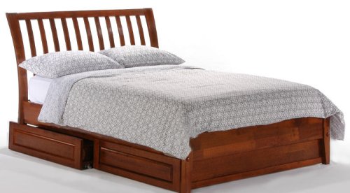 Nutmeg Queen Platform Bed w/ Cherry Finish plus 4-Drawer Set (Oak bed) รูปที่ 1