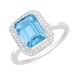 รูปย่อ 2.81 Ct Light Blue Color Emerald Topaz and Diamond White 14K Gold Engagement Ring ( Gem Jewelry by ND ring ) รูปที่1