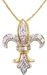 รูปย่อ 10k Gold Plated Sterling Silver Diamond Fleur-de-lis Pendant (1/4cttw) ( Amazon.com Collection pendant ) รูปที่1