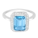 รูปย่อ 2.81 Ct Light Blue Color Emerald Topaz and Diamond White 14K Gold Engagement Ring ( Gem Jewelry by ND ring ) รูปที่3