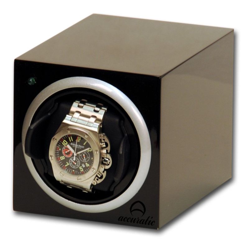ขายกล่องหมุนนาฬิกาหรือกล่องขึ้นลานนาฬิกา watch winder สำหรับนาฬิกา 1 เรือน สามารถใส่ถ่านได้ รูปที่ 1