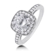 รูปย่อ Sterling Silver Ring Cushion Cubic Zirconia CZ Ring 2.56 ct.tw - Women's Engagement Wedding Ring ( BERRICLE ring ) รูปที่1