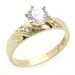 รูปย่อ 14K Engagement Ring 1ctw CZ Cubic Zirconia Solitaire Yellow Gold Ring ( Double Accent ring ) รูปที่1