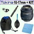Tokina AF 10-17mm f/3.5-4.5 AT-X 107 DX Fish-Eye Zoom Lens for Canon + Accessory Kit ( Tokina Len )