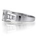 รูปย่อ Sterling Silver Emerald Cubic Zirconia CZ Solitaire Ring w/ Side Stone - Women's Engagement Wedding Ring ( BERRICLE ring ) รูปที่3
