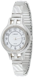 Carriage by Timex Women's C3C421 Silver Tone Round Case White Dial Silver Tone Expansion Band Watch