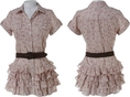 ROMEO & JULIET COUTURE Calico & Gingham Ruffled Shirt Dress w/ Belt ( Romeo & Juliet Couture Night Out dress )