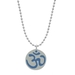 รูปย่อ Sterling Silver Round Blue Enamel "OHM" Pendant, 18" ( Amazon.com Collection pendant ) รูปที่1