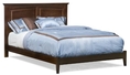 Twin Size Platform Bed with Open Footrail Antique Walnut Finish 