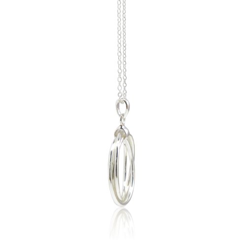 Sterling Silver Triple Open Circle Pendant, 16
