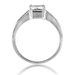 รูปย่อ Sterling Silver Emerald Cubic Zirconia CZ Solitaire Ring w/ Side Stone - Women's Engagement Wedding Ring ( BERRICLE ring ) รูปที่4