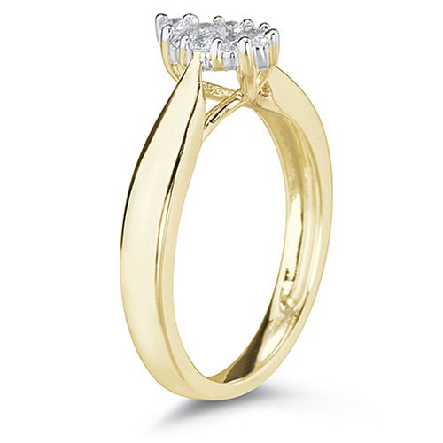 10k White or Yellow Gold Marquise Cluster Diamond Ring (1/4 cttw, I-J Color, I1-I2 Clarity) ( Amazon.com Collection ring ) รูปที่ 5