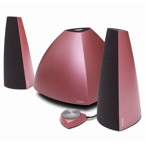 New Edifier Prisma Metalic Mauve Exotic Pyramid Shaped Downward Firing Subwoofer 2 Way Satellites ( Edifier Computer Speaker ) รูปที่ 1