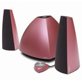 New Edifier Prisma Metalic Mauve Exotic Pyramid Shaped Downward Firing Subwoofer 2 Way Satellites ( Edifier Computer Speaker )