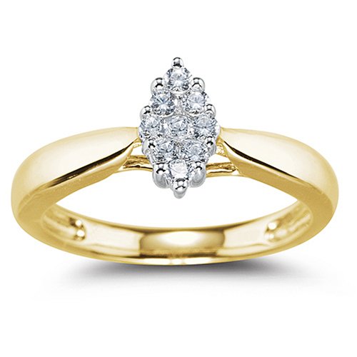 10k White or Yellow Gold Marquise Cluster Diamond Ring (1/4 cttw, I-J Color, I1-I2 Clarity) ( Amazon.com Collection ring ) รูปที่ 4