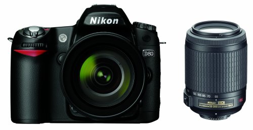 Review Nikon D80 10.2Megapixel Digital SLR Camera Kit with 18-55mm f/3.5-5.6G AF-S DX VR & 55-200mm f/4-5.6G ED IF AF-S DX VR Nikkor Zoom Lenses รูปที่ 1