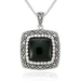รูปย่อ Sterling Silver Marcasite and Onyx Cushion Square Pendant, 18" ( Amazon.com Collection pendant ) รูปที่1