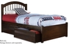 รูปย่อ Twin Size Windsor Style Platform Bed with Flat Panel Footboard Antique Walnut Finish  รูปที่1