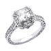 รูปย่อ 14K White Gold Princess Solitaire CZ Cubic Zirconia Engagement Ring Band ( The World Jewelry Center ring ) รูปที่1