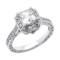 14K White Gold Princess Solitaire CZ Cubic Zirconia Engagement Ring Band ( The World Jewelry Center ring )