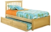 รูปย่อ Twin Size Platform Bed with Flat Panel Footboard Natural Maple Finish  รูปที่2