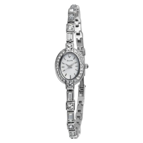 Bulova Women's 96T49 Crystal Pendant and Bracelet Set White Dial Watch รูปที่ 1