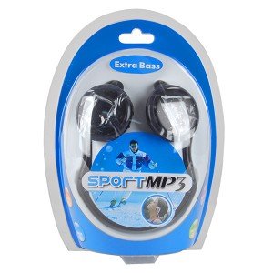 HQRP USB 2GB Behind-the-Head Folding Stereo Headphones Earphones w/Built-in MP3 Player (Black) for Sports plus HQRP Coaster ( HQRP Player ) รูปที่ 4