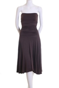 Frenzii Tube Strapless Ruched Spandex Jersey Short Dress Brown ( Frenzii Night Out dress )
