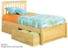 รูปย่อ Twin Size Platform Bed with Flat Panel Footboard Natural Maple Finish  รูปที่1
