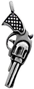 Revolver Handgun Pewter Pendant Necklace ( Dan Jewelers pendant )