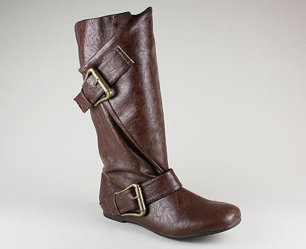 Crinkle Leatherette Buckle Boot ( Riding shoe Qupid ) รูปที่ 1