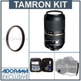 Tamron SP AF70-300mm f/4-5.6 Di VC Ultra Silent Drive (USD) Lens Kit. for Canon EOS Mount with Pro Optic 62mm MC UV Filter, Lens Cap Leash, Professional Lens Cleaning Kit ( Tamron Len )