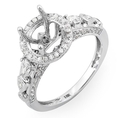 18K White Gold Round & Pear Diamond Semi Mount Round Cut Diamond For Center Engagement Bridal Ring (1.00 CTTW, G-H Color, SI-I Clarity) Center not included ( DazzlingRock.com Collection ring )