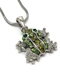 รูปย่อ Silvertone Green Rhinestone Frog Pendant Necklace Fashion Jewelry ( PammyJ Necklace pendant ) รูปที่1