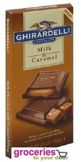 Ghirardelli Chocolate Bar, Milk Chocolate with Caramel, 3.5 oz (Pack of 6) ( Groceries To Your Door Chocolate )