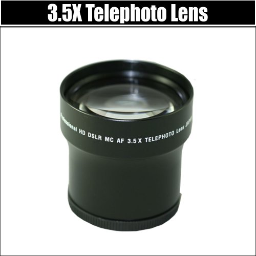 Pro Hd 3.5x Telephoto Digital Conversion Lens for the Nikon D5100, D3000 D5000 Digital SLR Cameras.this Lens Will Attach Directly to the Following Nikon Lenses 18-55mm, 55-200mm, 50mm. Kit Also Includes Lens Cleaning Kit and Lcd Screen Protectors ++More !! ( Digital Len ) รูปที่ 1