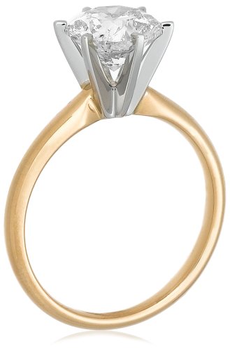 Certified 14k White or Yellow Gold Round Diamond Solitaire Engagement Ring (2 ct, H-I Color, SI2-I1 Clarity) ( Amazon.com Collection ring ) รูปที่ 3
